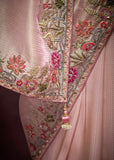 Delight Pink Banarasi Embroidered Designer Silk Saree