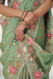 Green Pure Dola Viscose Silk Wedding Perfect Saree
