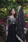 Traditional Elegance Anarkali Gown And Dupatta Set -WOMEN FASHION Rani Pink / S women's fashion mart