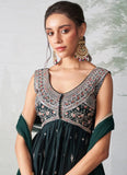 Elegant Dark Green Embroidered Designer Anarkali Suit - women's fashion mart
