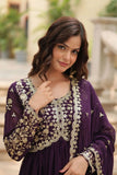Amazing Festive Wear Faux Georgette Sequins Worked Gown - women's fashion mart