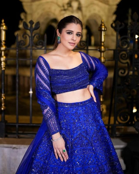 designer blue lehenga choli for women with heavy sequence and embroidery work, wedding wear party wear lehenga choli | Ready To Wear  women's fashion mart