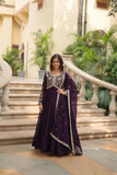Amazing Festive Wear Faux Georgette Sequins Worked Gown - women's fashion mart