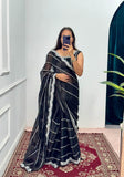 Launching Burbari Jimmy Choo Embroidery Saree -Party Wear Light Purple women's fashion mart