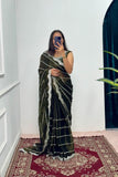 Launching Burbari Jimmy Choo Embroidery Saree -Party Wear Light Purple women's fashion mart