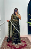 Launching Burbari Jimmy Choo Embroidery Saree -Party Wear Light Purple women's fashion mart