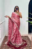 Launching Burbari Jimmy Choo Embroidery Saree -Party Wear Light Purple women's fashion mart