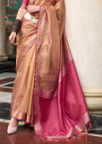 Light Pink Woven Banarasi Tissue Silk Saree