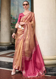 Light Pink Woven Banarasi Tissue Silk Saree