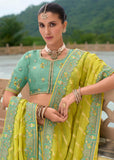 Aruba Blue Heavy Embroidered Designer Lehenga Set