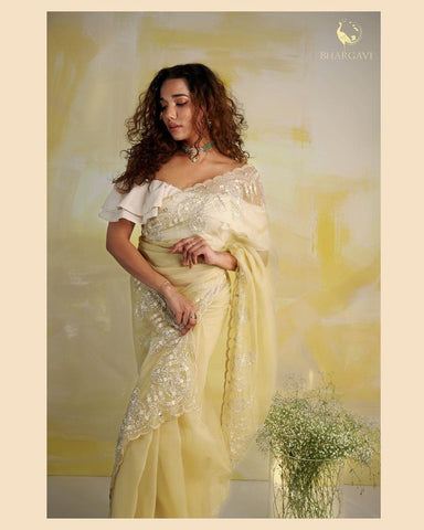 Thai Organza Silk saree -Organza Saree Default Title women's fashion mart