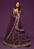 Royal Purple Georgette Embroidered Lehenga With Net Dupatta