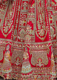 Vibrant Red Heavy Embroidered Designer Lehenga