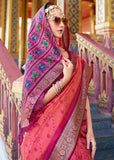 Camellia Pink Woven Banarasi Patola Silk Saree