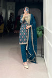 Stylish Pure Rayon Women Embroidered Suit Set With Dupatta
