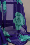 Floral Chiffon Saree With Lace Border Explore Acriine Ethnic Collection