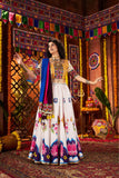 Designer White Navratri Lehenga Choli With Mirror And Hand Embroidery Work