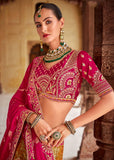 Raspberry Pink Banarasi Silk Embroidered Designer Lehenga