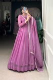 Lavender Sequins Thread Embroidered Anarkali Dress