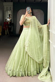 Allen Crush Tea Shade Lehenga Set With Sequins And Beadwork Blouse