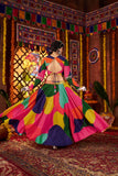 Beautiful Multi Color Designer Maslin Traditional Navratri Special Lehenga Choli