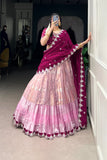 Zari Kota Lehenga Set With Embroidered Vichitra Silk Dupatta & Banglory Blouse