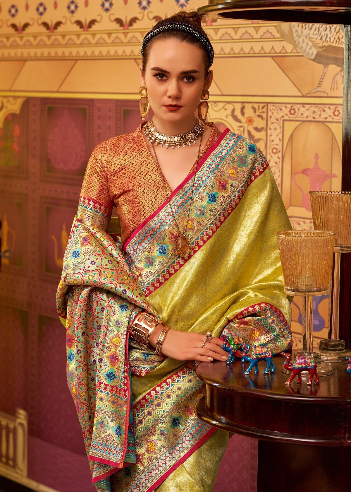 Classy Golden Yellow Kanjivaram Saree