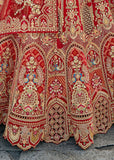 Crimson Red Heavy Embroidered Designer Lehenga