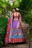 Kalamkari printed lehenga choli dupatta set -Lehenga Choli Pink / Semi Stitched women's fashion mart