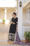 Beautiful Stylish designer Gown With Dupatta Set -WOMEN FASHION Sky Blue / M women's fashion mart