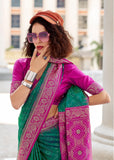Antique Green Woven Banarasi Silk Saree