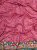 Linen Bandhej Kalamkari Digital Print Saree