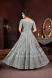 Pista Thread Embroidery With Zarkan And Mirror Work Elegance Gown - women's fashion mart