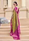 Olive Green Woven Banarasi Silk Saree
