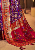 Royal Purple Woven Patola Soft Silk Saree