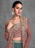 Marvelous And Outstanding Embroidered Jacket Style Lehenga Choli - women's fashion mart