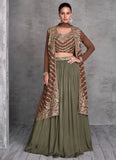 Marvelous And Outstanding Embroidered Jacket Style Lehenga Choli - women's fashion mart