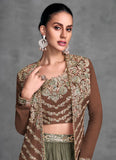 Marvelous And Outstanding Embroidered Jacket Style Lehenga Choli - women's fashion mart