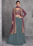 Marvelous And Outstanding Embroidered Jacket Style Lehenga Choli - women's fashion mart