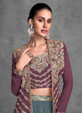 Marvelous And Outstanding Embroidered Jacket Style Lehenga Choli - women's fashion mart