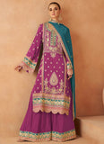 Luxurious and Classic Pure Chinon Embroidered Palazzo Suit - women's fashion mart