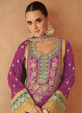 Luxurious and Classic Pure Chinon Embroidered Palazzo Suit - women's fashion mart