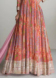 Elegant Multi color  Digital Floral Printed  Chinon Anarkali Gown With Dupatta - women's fashion mart