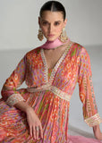 Elegant Multi color  Digital Floral Printed  Chinon Anarkali Gown With Dupatta - women's fashion mart