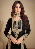 Black Golden Embroidered Pakistani Pant Style Suit - women's fashion mart