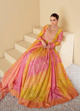 Radiant Yellow and Peach Multi Embroidered Anarkali Gown - women's fashion mart