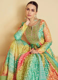 Radiant Sea Green Multi Embroidered Anarkali Gown - women's fashion mart