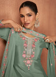 Outstanding Designer Embroidered Party Wear Sharara Suit - women's fashion mart
