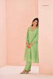 Premium Green Chinon Handwork Kurta Set for Festive & Wedding Wear