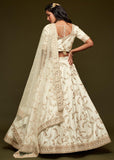 Beautiful Sugar White And Gold Embroidered Lehenga